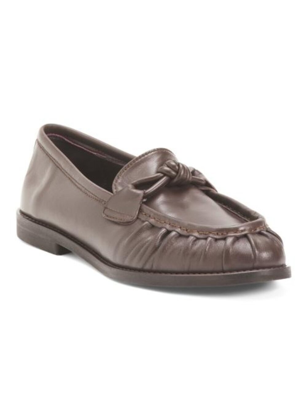 FABRIZIO CHINI Made In Italy Leather Toe Box Loafers With Ornament Lining And So
